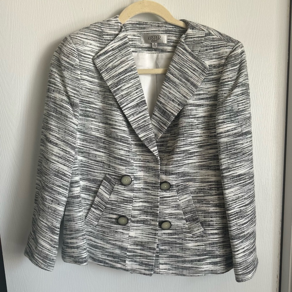 Kasper Black and White Blazer